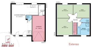 Terrain et maison à Chasseneuil-du-Poitou en Vienne (86) de 81 m² à vendre au prix de 236506€ - 3