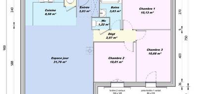 Terrain et maison à Mérindol en Vaucluse (84) de 83 m² à vendre au prix de 311000€ - 3