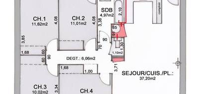 Terrain et maison à Lauris en Vaucluse (84) de 93 m² à vendre au prix de 350000€ - 4