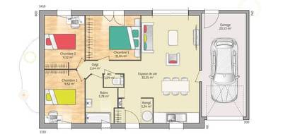 Terrain et maison à Villers-Bocage en Calvados (14) de 73 m² à vendre au prix de 175000€ - 4