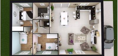 Terrain et maison à Ardentes en Indre (36) de 82 m² à vendre au prix de 145960€ - 2