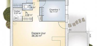 Terrain et maison à Crespian en Gard (30) de 83 m² à vendre au prix de 259800€ - 4