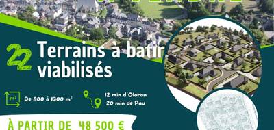 Terrain à Lasseube en Pyrénées-Atlantiques (64) de 801 m² à vendre au prix de 48500€ - 1