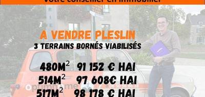 Terrain à Pleslin-Trigavou en Côtes-d'Armor (22) de 517 m² à vendre au prix de 98178€ - 2