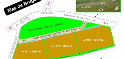 Terrain à Cahors en Lot (46) de 1214 m² à vendre au prix de 46132€ - 2