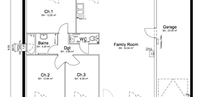 Terrain et maison à Champier en Isère (38) de 89 m² à vendre au prix de 245000€ - 2