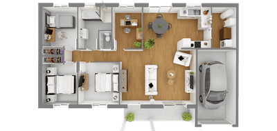 Terrain et maison à Garnerans en Ain (01) de 90 m² à vendre au prix de 228150€ - 4